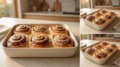 缶入りシナモンロールがふわしっとりに：生クリームをかけて焼くだけ簡単アレンジ
