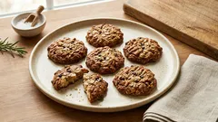 ザクザク食感がクセになる。米粉×ナッツバターで作るオートミールクッキー（メープルのやさしい甘さ）